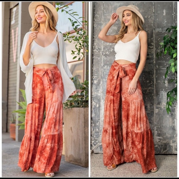 Orange Crush Tie-Dye Palazzo Pant - Picture 6 of 7